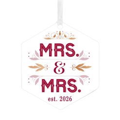 Hallmark - Mrs. & Mrs. Metal Personalized Ornament, Custom Text