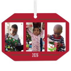 Hallmark - Three-Photo Metal Personalized Ornament, Custom Photo and Text