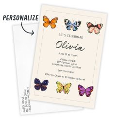 Alternative view of Hallmark - Colorful Butterflies Flat Birthday Invitation