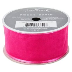 Hallmark - Pink 1.5 Satin-Edge Sheer Ribbon, 12.9'