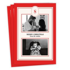 Hallmark - Merry Monogram Flat Christmas Photo Card