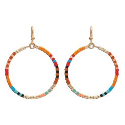 Hallmark - Rain Jewelry Colorful Seed Bead Hoop Earrings