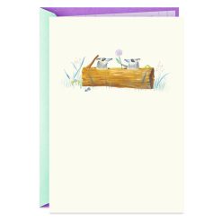 Hallmark - Cute Raccoons and Flowers Blank Card