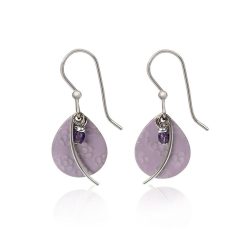 Hallmark - Silver Forest Purple Teardrop and Silver Metal Earrings