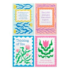 Hallmark - Vibrant Florals Assorted Religious Thinking of You Cards, Box of 12