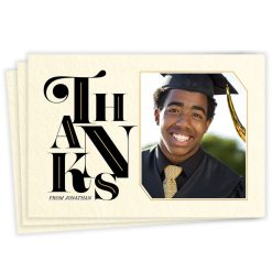Hallmark - Elegant Vintage Thanks Flat Graduation Thank You Card