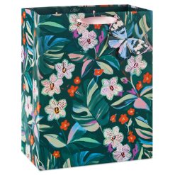 Hallmark - 13" Lacey Chabert Collection Green Floral Large Gift Bag