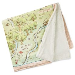 Hallmark - Disney Winnie the Pooh Hundred Acre Wood Map Throw Blanket, 60x52