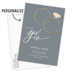 Alternative view of Hallmark - We Said Yes Rings Flat Wedding Announcement