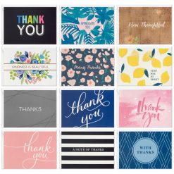 Hallmark - Bright and Cheerful Assorted Boxed Thank You Note Cards, Pack of 48