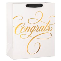 Hallmark - 13" Congrats Calligraphy on Cream Large Gift Bag