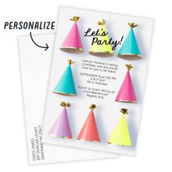 Alternative view of Hallmark - Festive Party Hats Flat Birthday Invitation