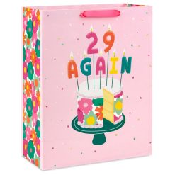 Hallmark - 15.5" 29 Again Cake and Candles Extra-Large Birthday Gift Bag