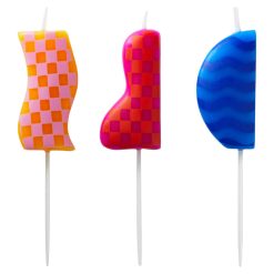 Hallmark - Colorful Geo Party Candles, Pack of 3