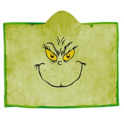 Hallmark - Dr. Seuss's How the Grinch Stole Christmas! Grinch Hooded Blanket, 70x50