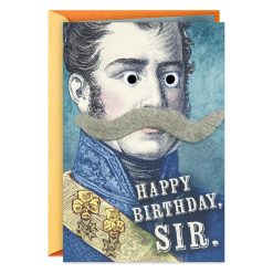 Hallmark - Dapper Gentleman Funny Birthday Card With Removable Mustache
