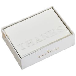 Hallmark - Embossed Cream Blank Thank You Notes, Box of 8
