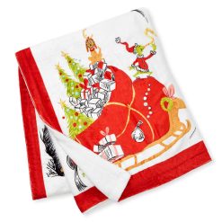 Hallmark - Dr. Seuss's How the Grinch Stole Christmas! Storybook Scenes Throw Blanket, 50x60