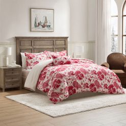 Hallmark - Red Holiday Toile Comforter Set With Shams and Pillow
