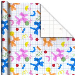 Hallmark - Colorful Balloon Animals Wrapping Paper Roll, 35 sq. ft.