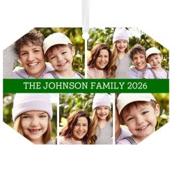 Hallmark - Five-Photo Metal Personalized Ornament, Custom Photo and Text