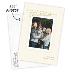 Alternative view of Hallmark - Simple Golden Beige Flat Christmas Photo Card