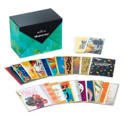 Hallmark - Assorted Mahogany All-Occasion Greeting Cards in Green Watercolor Organizer, Box of 24