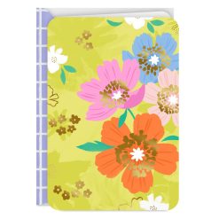 Hallmark - Colorful Flowers on Green Blank Card