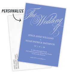 Alternative view of Hallmark - Elegant Blue Calligraphy Flat Wedding Invitation