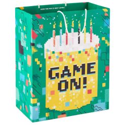 Hallmark - 13" Game On! Pixelated Cake Large Birthday Gift Bag