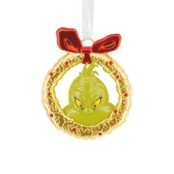 Hallmark - Dr. Seuss's How the Grinch Stole Christmas! Grinch in Wreath Metal Hallmark - Ornament