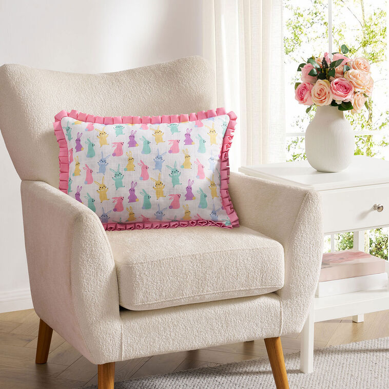 Hallmark - Pastel Bunnies Reversible Pillow, 14x20 - Image 6
