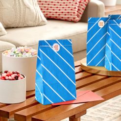 Alternative view of Hallmark - Bold Blue Stripes 8-Pack Paper Goodie Bags With Stickers