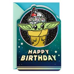 Hallmark - Star Wars: The Mandalorian Grogu Kind, Smart and Sweet Birthday Card for Kids