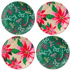 Alternative view of Hallmark - Lacey Chabert Collection Bow and Poinsettia Appetizer Plates, Set of 4