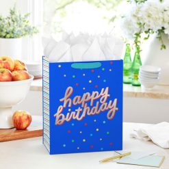 Alternative view of Hallmark - 13" Happy Birthday on Blue Large Gift Bag