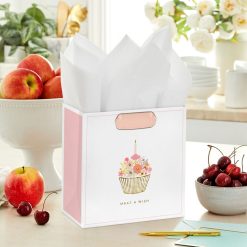 Alternative view of Hallmark - 7.7" Make a Wish Floral Cupcake Medium Gift Bag