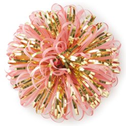 Hallmark - Pink and Gold Metallic Pom Pom Gift Bow, 5