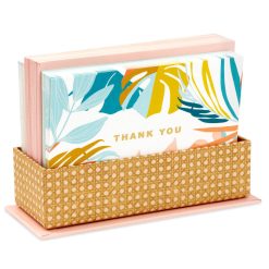 Hallmark - Tropical Style Assorted Blank Note Cards in Caddy, Pack of 40