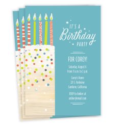 Hallmark - Confetti Birthday Cake Flat Birthday Invitation