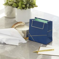 Alternative view of Hallmark - Navy With Gold Small Square Gift Bag, 5.5