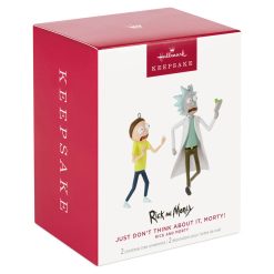 Alternative view of Hallmark - Rick and Morty Just Don't Think About It, Morty! Ornaments, Set of 2