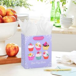 Alternative view of Hallmark - 6.5" Eres Muy Dulce Cupcakes on Lavender Small Gift Bag