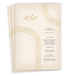 Hallmark - At Last Gold Arch Flat Wedding Invitation