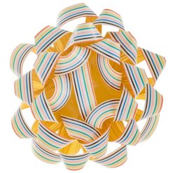 Hallmark - 4.6" Colorful Stripes on White Recyclable Gift Bow