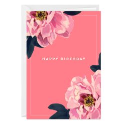 Hallmark - Pink Peonies Custom Birthday Card