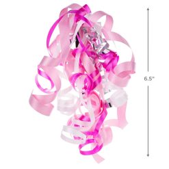 Alternative view of Hallmark - Pink/White/Silver Curly Ribbon Gift Bow, 6.5