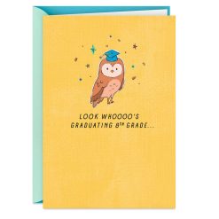 Hallmark - Owl in Mortarboard Cap 8th Grade Graduation Card