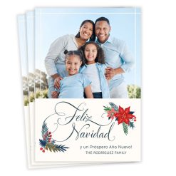 Hallmark - Feliz Navidad Poinsettia Spanish-Language Flat Christmas Photo Card