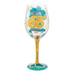 Hallmark - Lolita Happy 65th Birthday Handpainted Wine Glass, 15 oz.